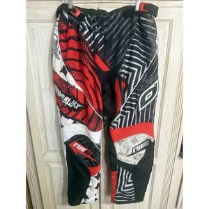 O'Neal Mayhem Motocross Pants Mens Sz 36 Red Black White Motorcycle Racing READ